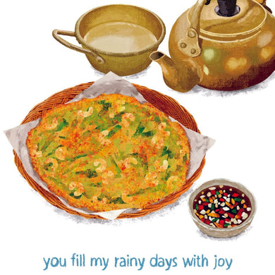 Rainy Day Pajeon - Greeting Card