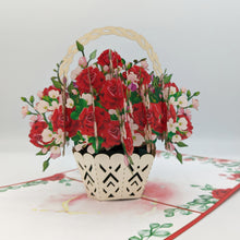 Load image into Gallery viewer, Basket of Roses - Pop Up Card