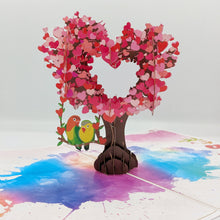 Load image into Gallery viewer, Love Birds in Heart Tree - Pop Up Card