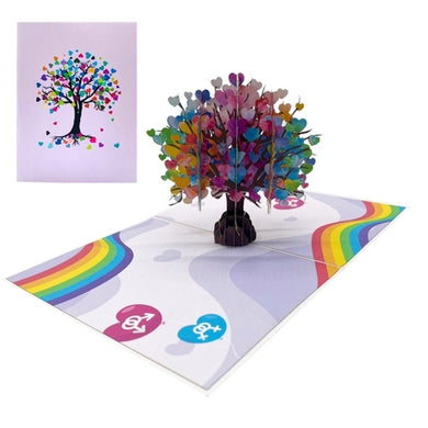 LGBTQ+ Heart Tree - Pop Up Card