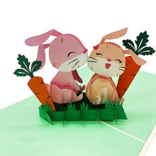 Load image into Gallery viewer, Cute Bunny Couple - Pop Up Card