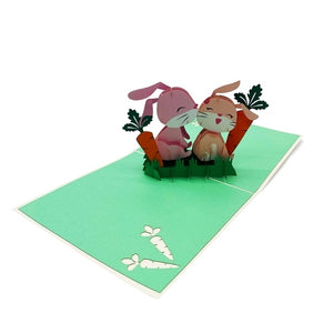 Cute Bunny Couple - Pop Up Card