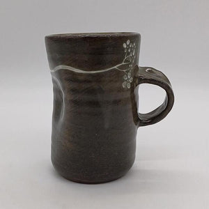 Brown Buncheong -  Large White Tree Ceramic Mug