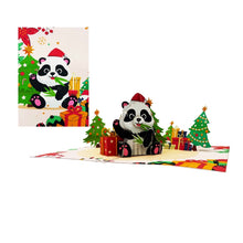 Load image into Gallery viewer, Christmas Panda - Pop Up Card