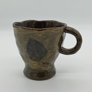 Buncheong Casting Dark Leaf Mug