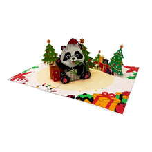 Load image into Gallery viewer, Christmas Panda - Pop Up Card