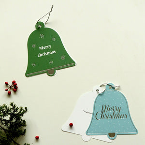 Christmas Bell Card - Sky Blue "Merry Christmas"