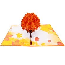 Load image into Gallery viewer, Autumn Tree &amp; Bicycle - Pop Up Card