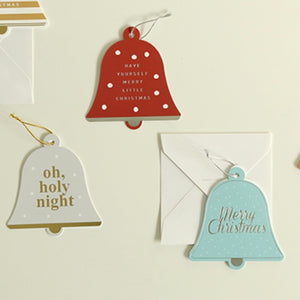 Christmas Bell Card - Sky Blue "Merry Christmas"