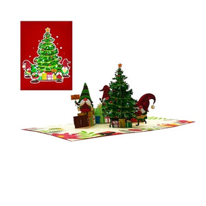 Gnome Christmas Tree - Pop Up Card