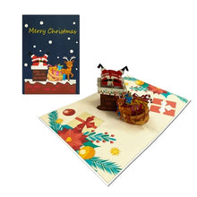 Load image into Gallery viewer, Santa Down The Chimney - Pop Up Card