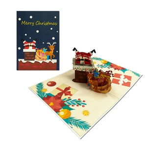 Santa Down The Chimney - Pop Up Card