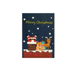 Santa Down The Chimney - Pop Up Card