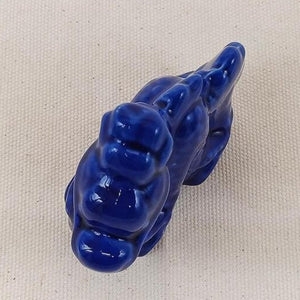 Blue Glaze Dragon - Miniature Ceramic Figurine