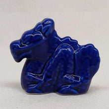 Load image into Gallery viewer, Blue Glaze Dragon - Miniature Ceramic Figurine