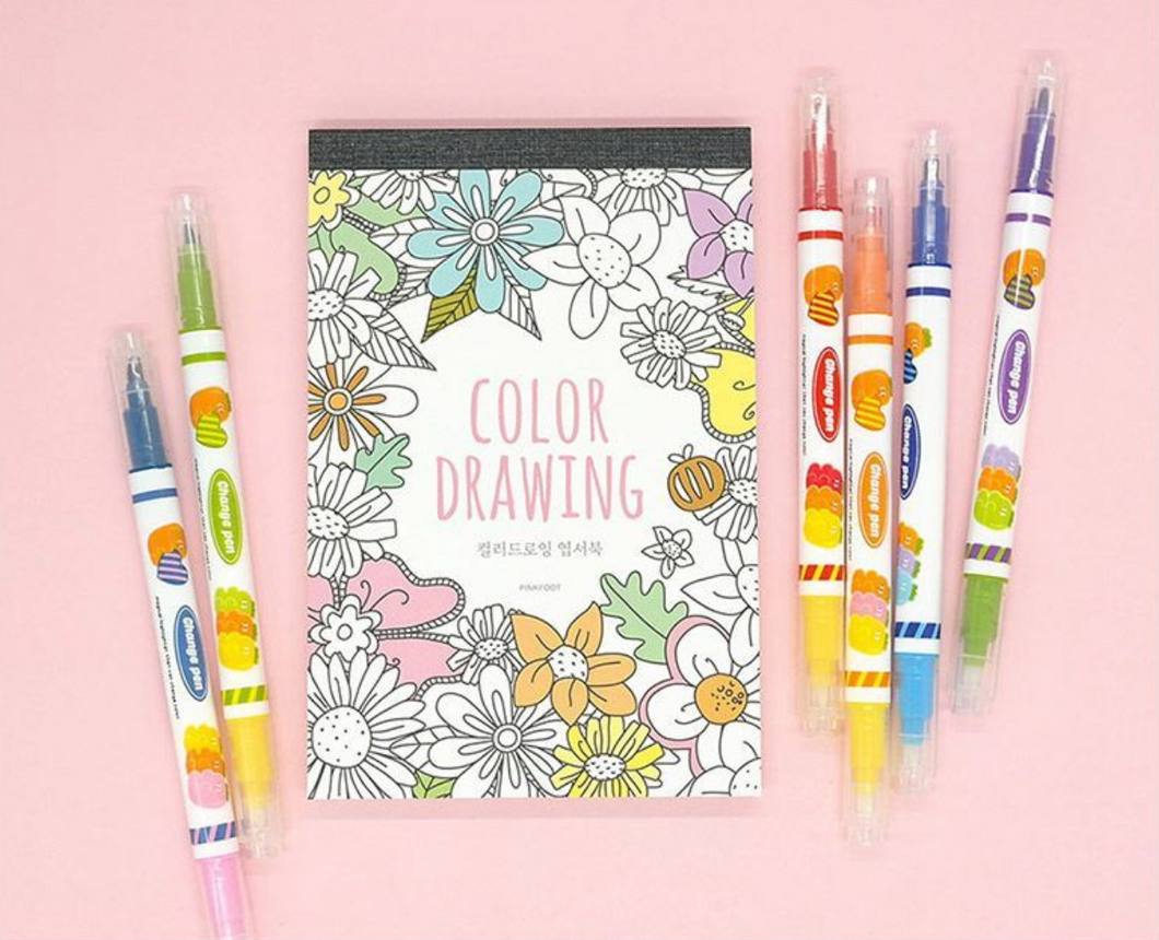 Colour Drawing Postcard Book