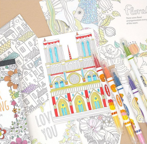 Colour Drawing Postcard Book