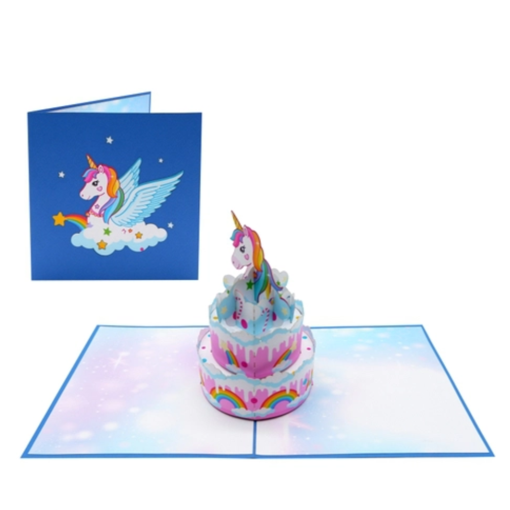 Pegasus Birthday Cake - Pop Up Card