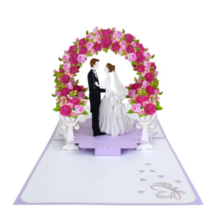 Roses Wedding Couple - Pop Up Card