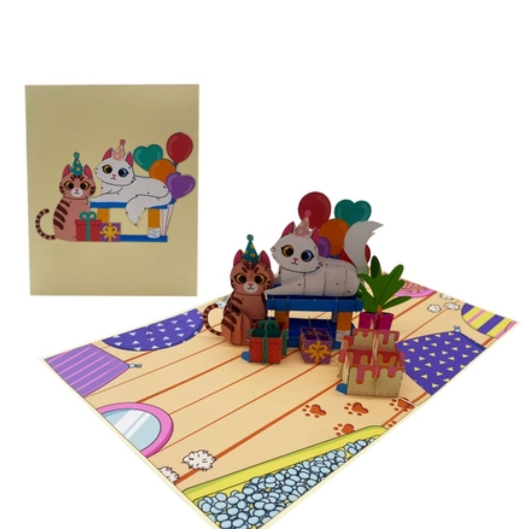 Party Kittens - Pop Up Card