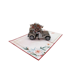 Load image into Gallery viewer, &quot;Just Married&quot; Car  - Pop Up Card