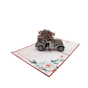 "Just Married" Car  - Pop Up Card