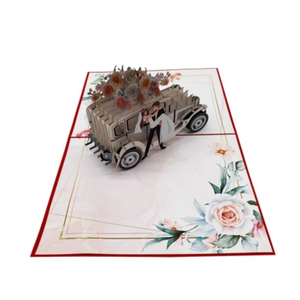 "Just Married" Car  - Pop Up Card