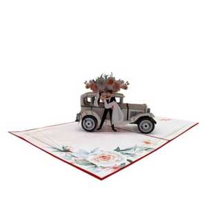 "Just Married" Car  - Pop Up Card