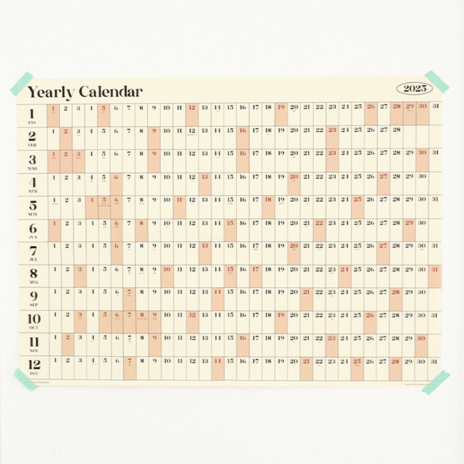 2025 Yearly Calendar Poster