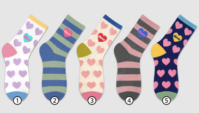 Heart Combo Socks - Crew