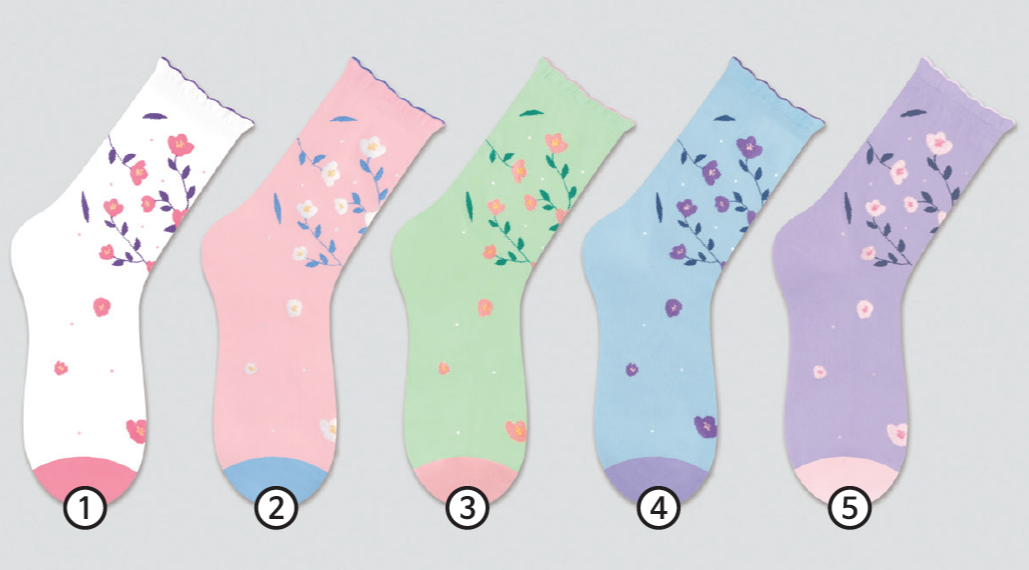 Frill Flower Crew Socks