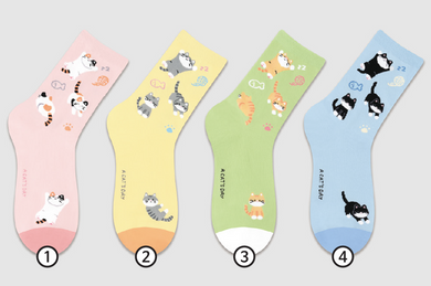 A Cat's Day Crew Socks