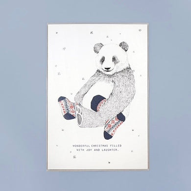 Sock Panda - Greeting Card