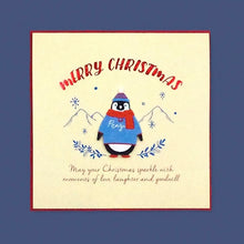 Load image into Gallery viewer, Merry Christmas Wooden Penguin - Greeting Card