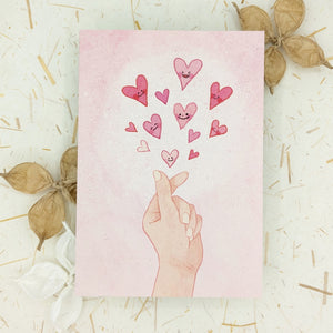 Korean Heart Hand - Greeting Card