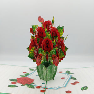 Vase of Roses - Pop Up Card