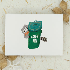 I Love You Raccoon - Greeting Card