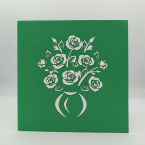 Vase of Roses - Pop Up Card