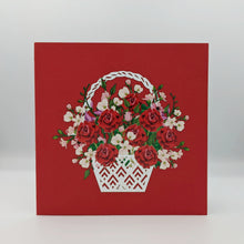 Load image into Gallery viewer, Basket of Roses - Pop Up Card