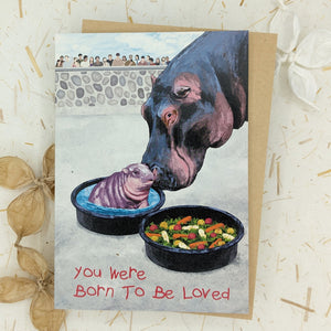 Moo Deng Love - Greeting Card