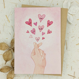 Korean Heart Hand - Greeting Card