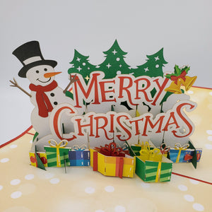 Snowman Gifts Surprise - Pop Up Card