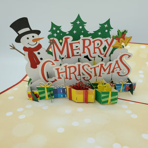 Snowman Gifts Surprise - Pop Up Card