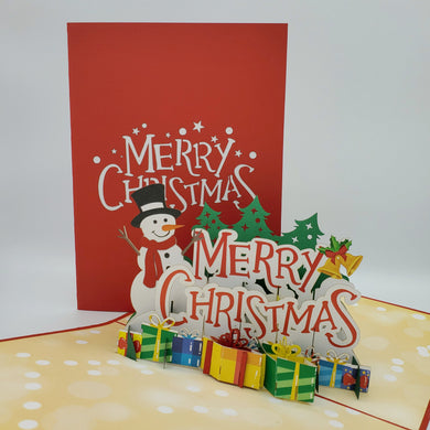 Snowman Gifts Surprise - Pop Up Card