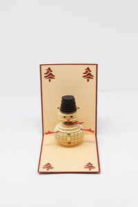 Colourful Buttons Snowman - Pop Up Card