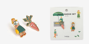 Enamel Pin Set - Green Grocery Store