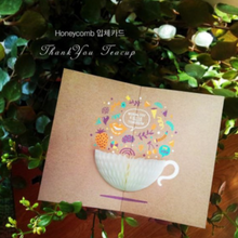 Load image into Gallery viewer, Honeycomb 3D Card - Thank You Tea Cup