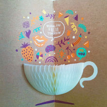 Load image into Gallery viewer, Honeycomb 3D Card - Thank You Tea Cup