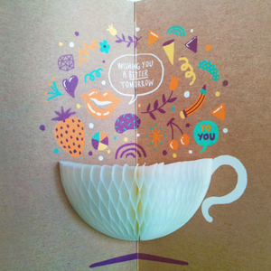 Honeycomb 3D Card - Thank You Tea Cup