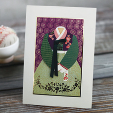 Load image into Gallery viewer, Green Hanbok - Greeting Card